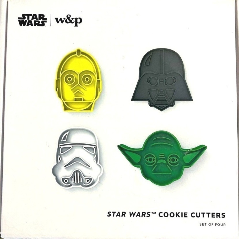 W&P Star Wars Cookie Cutters Set Darth Vader Yoda Stormtrooper C3PO New Open Box